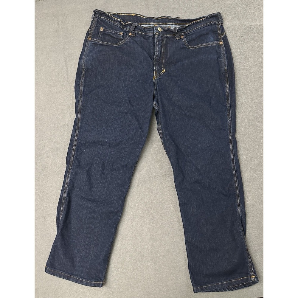 Origin Maine Jeans Mens 38x26 Blue Dark Wash Denim Stretch Made in USA